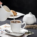 3-Piece White Ceramic Sugar and Creamer Pot Sets with Lid