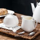 3-Piece White Ceramic Sugar and Creamer Pot Sets with Lid