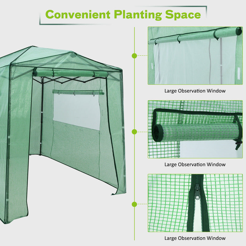 6'x 8' Portable Walk-in Greenhouse Pop-Up Folding Plant Gardening W/Window GT3563GN
