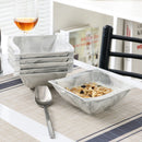 56-Piece Marble Grey Porcelain Dinner Set