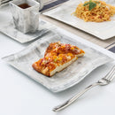 32-Piece Marble Grey Porcelain Dinner Set ,Rectangular Plate