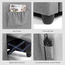 Massage Recliner Chair Single Sofa Fabric Padded Seat Theater Home w/ Footrest Gray