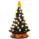 15" Pre-Lit Ceramic Hand-Painted Tabletop Halloween Tree Battery Powered Black