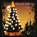15" Pre-Lit Ceramic Hand-Painted Tabletop Halloween Tree Battery Powered Black