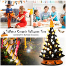 15" Pre-Lit Ceramic Hand-Painted Tabletop Halloween Tree Battery Powered Black