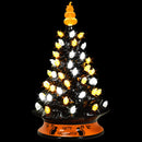 15" Pre-Lit Ceramic Hand-Painted Tabletop Halloween Tree Battery Powered Black