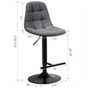 Set of 4 Adjustable Bar Stools Swivel Counter Height Linen Chairs with Back 2*HW66212