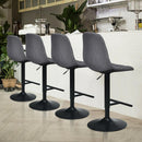 Set of 4 Adjustable Bar Stools Swivel Counter Height Linen Chairs with Back 2*HW66212