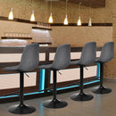 Set of 4 Adjustable Bar Stools Swivel Counter Height Linen Chairs with Back 2*HW66212