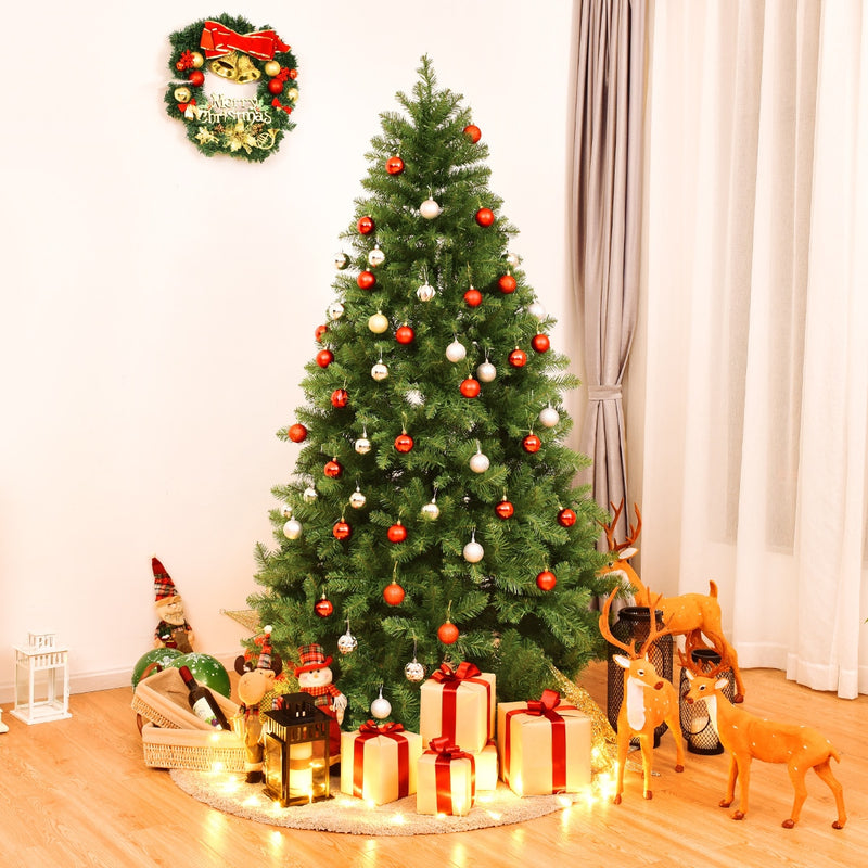 Pre-Lit PVC Christmas Tree 7Ft Spruce Hinged 700 LED Lights CM20715