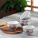 5-Piece 500ML White Porcelain Cherry Blossoms Pattern  Bowl Set