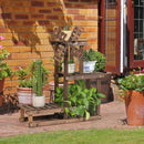 Wood Plant Stand 4 Tier Shelf Multiple Space-saving Flower Pot Windmill Design GT3523