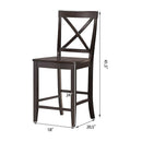 Set of 2 24" Counter Height Barstools Kitchen Dining Chairs Rubber Wood Frame HW63956
