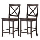 Set of 2 24" Counter Height Barstools Kitchen Dining Chairs Rubber Wood Frame HW63956