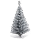 3FT Silver Tinsel Christmas Tree Unlit Artificial Plastic CM22105