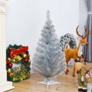 3FT Silver Tinsel Christmas Tree Unlit Artificial Plastic CM22105