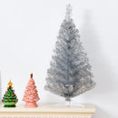 3FT Silver Tinsel Christmas Tree Unlit Artificial Plastic CM22105