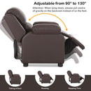 Deluxe Padded Kids Sofa Armchair Recliner Headrest Children w/ Storage Arm Brown