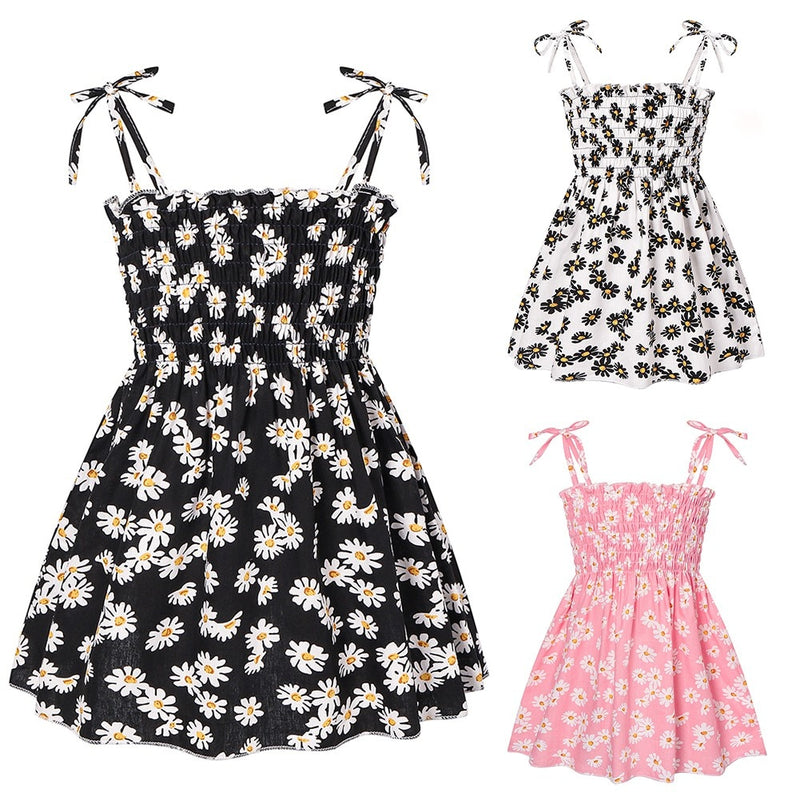 Girls Casual Dresses Summer Kids Baby Girls Small Daisy Sleeveless Floral Suspender Dress