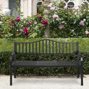Patio Garden Bench Steel Frame Adjustable Center Table Outdoor Porch Loveseats HW66423