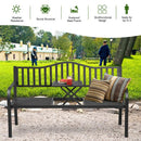Patio Garden Bench Steel Frame Adjustable Center Table Outdoor Porch Loveseats HW66423