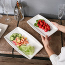 4-Piece Porcelain Dinner Plate Sets with 11"&13.25" Rectangular Plate Set Dessert Plate