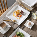 4-Piece Porcelain Dinner Plate Sets with 11"&13.25" Rectangular Plate Set Dessert Plate