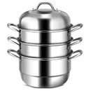 3 Tier 11 Inch Stainless Steel Steamer Set Cookware Pot Saucepot Double Boiler