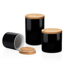 3-Piece Ceramic Food Tea Coffee Sugar Storage with Bamboo Lid