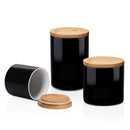 3-Piece Ceramic Food Tea Coffee Sugar Storage with Bamboo Lid