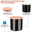 3-Piece Ceramic Food Tea Coffee Sugar Storage with Bamboo Lid