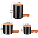 3-Piece Ceramic Food Tea Coffee Sugar Storage with Bamboo Lid