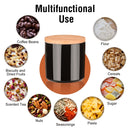 3-Piece Ceramic Food Tea Coffee Sugar Storage with Bamboo Lid