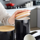 3-Piece Ceramic Food Tea Coffee Sugar Storage with Bamboo Lid