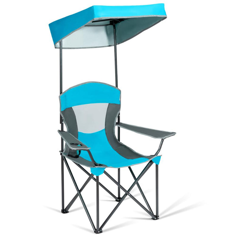 Portable Folding Camping Canopy Chair w/ Cup Holder Cooler Outdoor OP70570