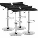 Set of 4 Swivel Bar Stool PU Leather Adjustable Kitchen Counter Chair