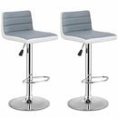 Set of 2 Bar Stools Adjustable Barstool PU Leather Swivel Pub Chairs Armless HW66261