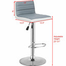 Set of 2 Bar Stools Adjustable Barstool PU Leather Swivel Pub Chairs Armless HW66261