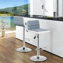 Set of 2 Bar Stools Adjustable Barstool PU Leather Swivel Pub Chairs Armless HW66261