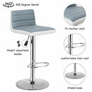 Set of 2 Bar Stools Adjustable Barstool PU Leather Swivel Pub Chairs Armless HW66261