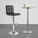 Adjustable Swivel Bar Stool Counter Height Bar Chair PU Leather w/ Back Black HW66492BK-1