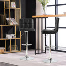 Adjustable Swivel Bar Stool Counter Height Bar Chair PU Leather w/ Back Black HW66492BK-1