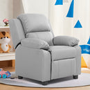 Kids Sofa Armchair Recliner Headrest Children w/ Storage Arms Gray