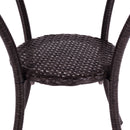Round Rattan Wicker Coffee Table Glass Top Steel Frame Patio Furni W/Lower Shelf