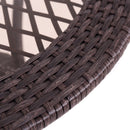 Round Rattan Wicker Coffee Table Glass Top Steel Frame Patio Furni W/Lower Shelf