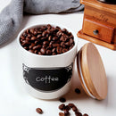 3-Piece Ceramic Storage Canister Jar Set w/ Lid,Reusable Chalkboard