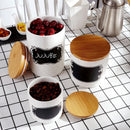 3-Piece Ceramic Storage Canister Jar Set w/ Lid,Reusable Chalkboard