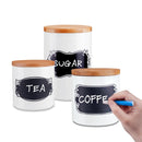 3-Piece Ceramic Storage Canister Jar Set w/ Lid,Reusable Chalkboard