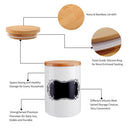 3-Piece Ceramic Storage Canister Jar Set w/ Lid,Reusable Chalkboard