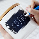 3-Piece Ceramic Storage Canister Jar Set w/ Lid,Reusable Chalkboard